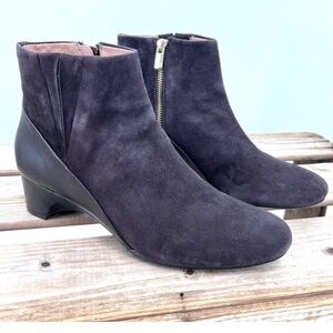 Taryn Rose Babson Suede & Leather Wedge Ankle Boots size 7